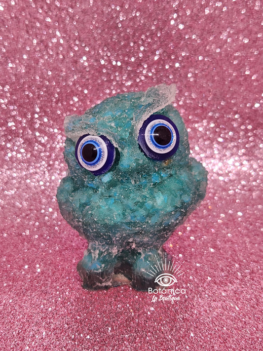Buho de la Buena Suerte - Acuamarina