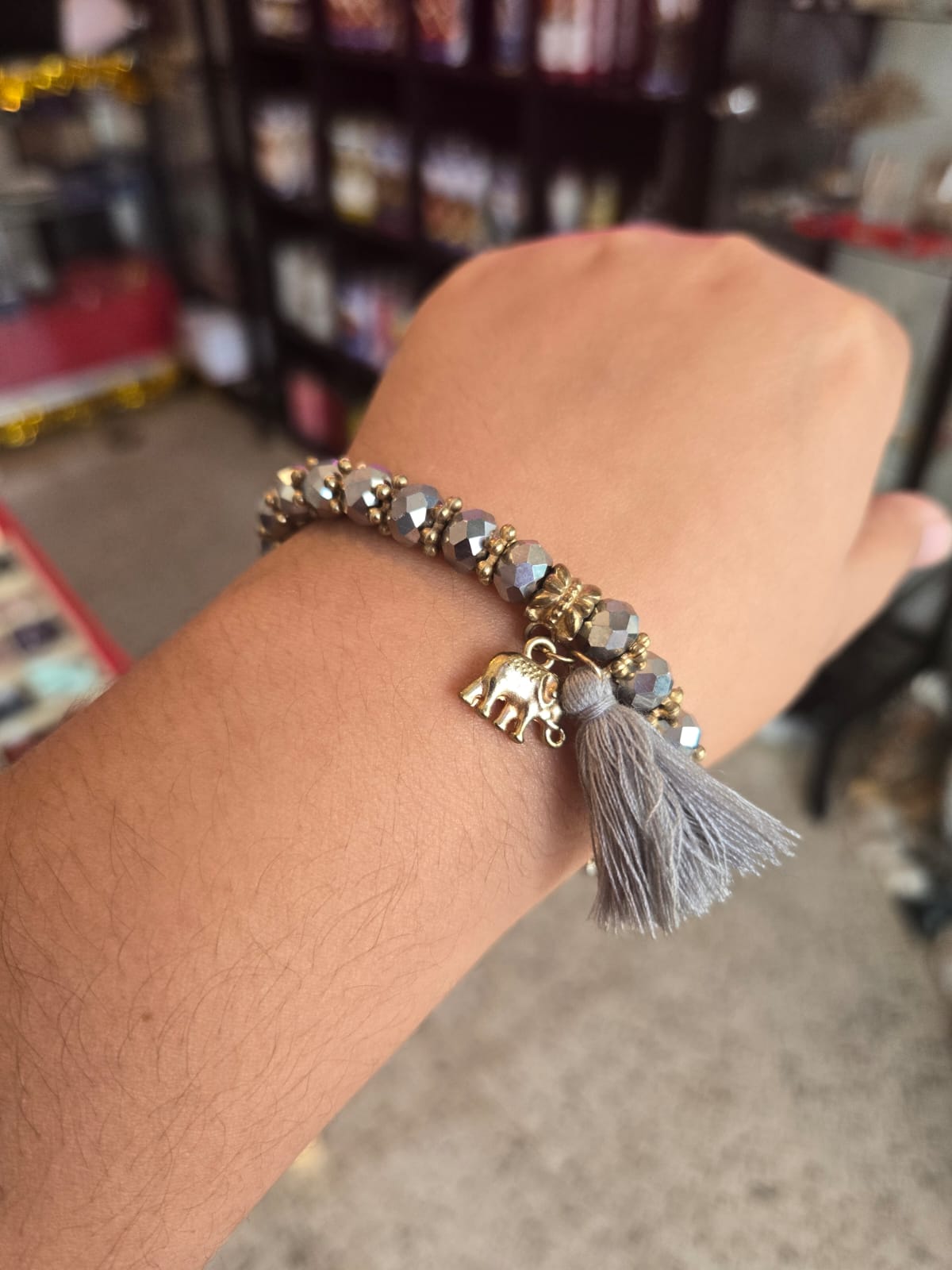 Pulsera Cristales Gris